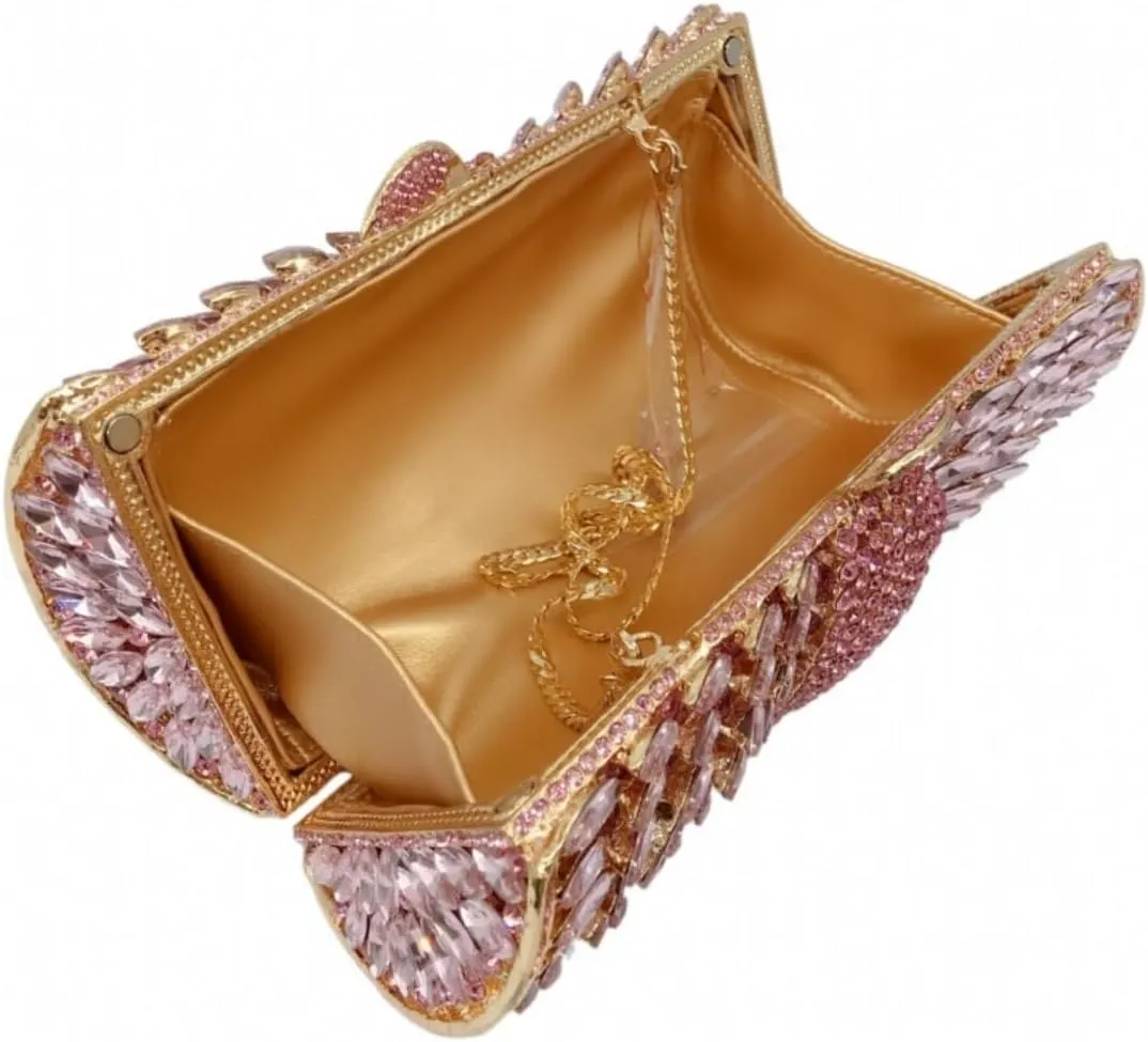 UMREN Luxury Crystal Clutch Rhinestones Evening Bag for Women Bling Purse Sparkly Diamond Handbag for Wedding Party Prom