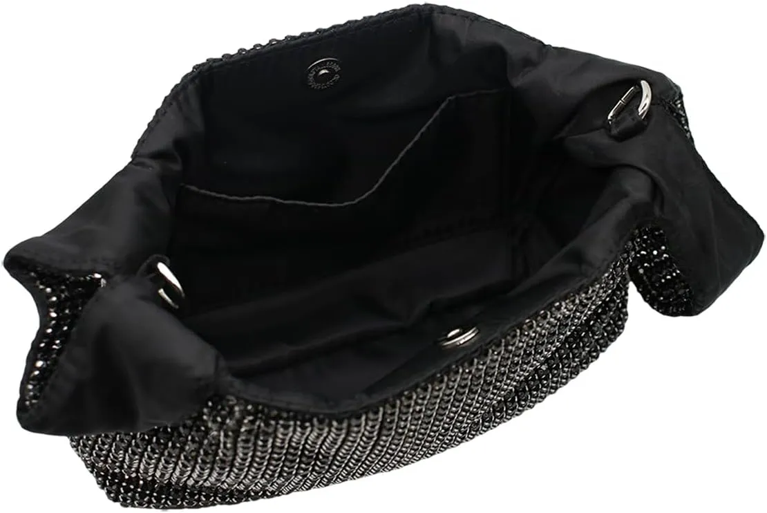 UMREN Rhinestones Clutch Purse for Women - Sparkly Rhinestones Pouch Evening Handbag Crystal Clutch Diamond Crossbody Bag