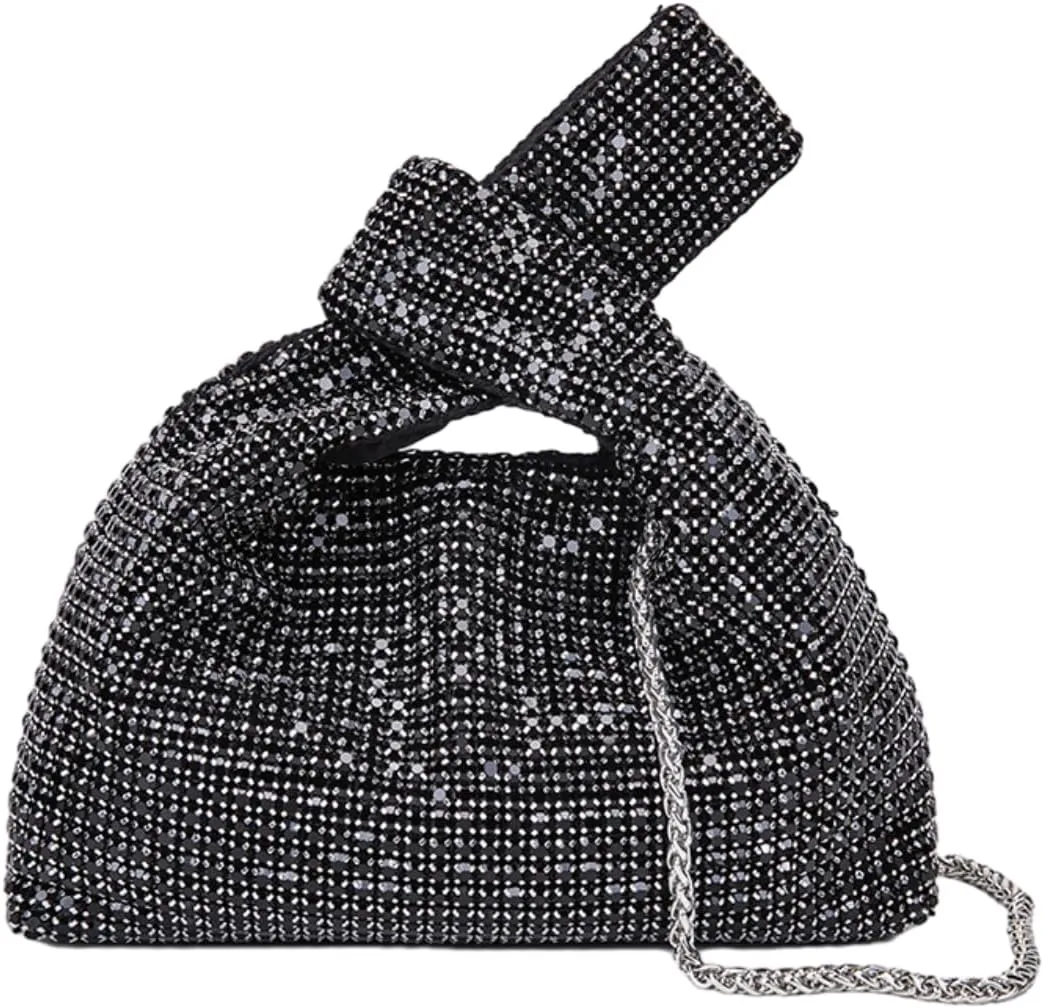 UMREN Rhinestones Clutch Purse for Women - Sparkly Rhinestones Pouch Evening Handbag Crystal Clutch Diamond Crossbody Bag