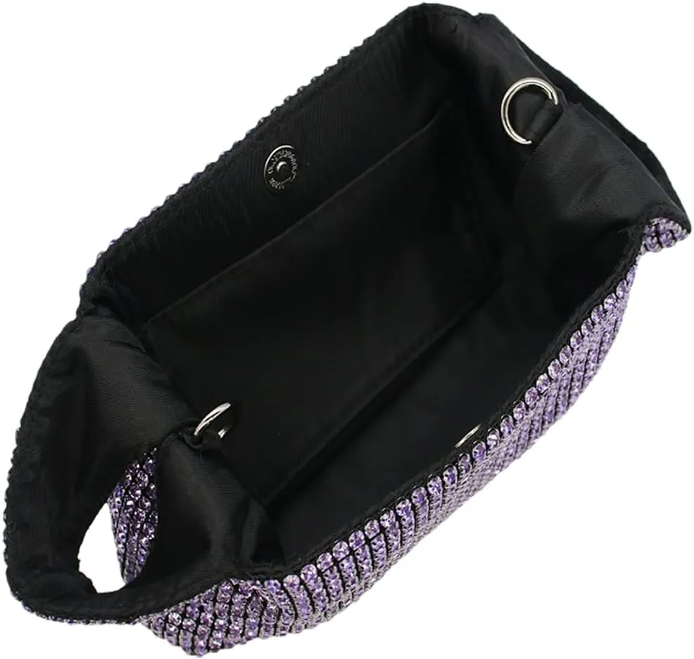 UMREN Rhinestones Clutch Purse for Women - Sparkly Rhinestones Pouch Evening Handbag Crystal Clutch Diamond Crossbody Bag