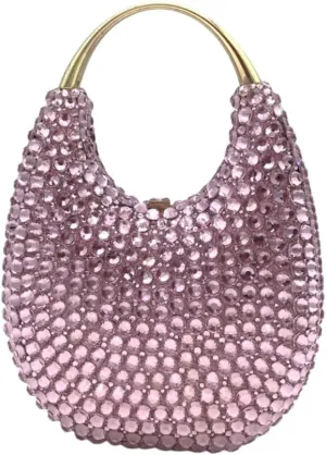 UMREN Women Elegant Diamond Rhinestone Evening Bag Top Handle Crystal Clutch Purse Wedding Party Handbag Unique Crossboby Bag