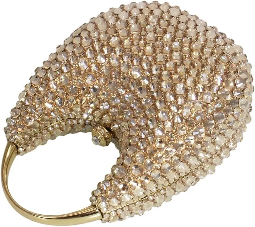 UMREN Women Elegant Diamond Rhinestone Evening Bag Top Handle Crystal Clutch Purse Wedding Party Handbag Unique Crossboby Bag