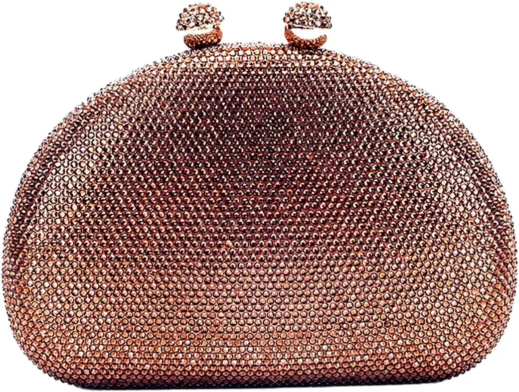 UMREN Women Sparkly Rhinestone Evening Bag Crystal Clutch Purses Glitter Shell Shaped Handbag Wedding Prom Shoulder Bag