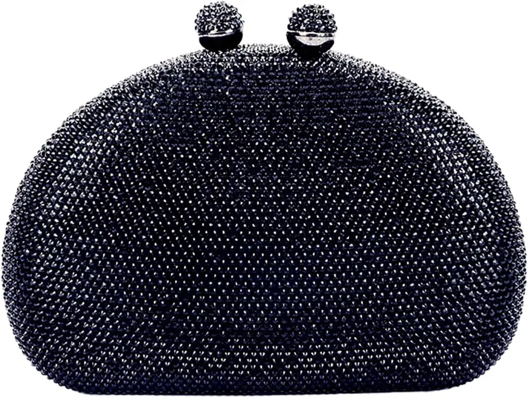 UMREN Women Sparkly Rhinestone Evening Bag Crystal Clutch Purses Glitter Shell Shaped Handbag Wedding Prom Shoulder Bag