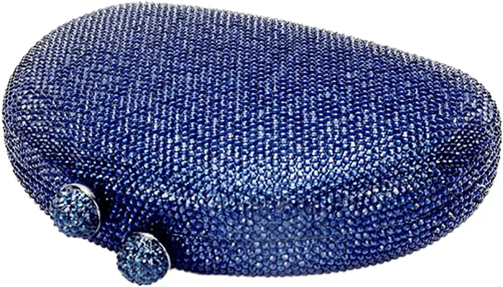 UMREN Women Sparkly Rhinestone Evening Bag Crystal Clutch Purses Glitter Shell Shaped Handbag Wedding Prom Shoulder Bag