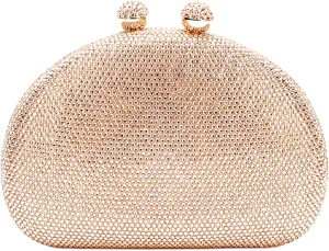 UMREN Women Sparkly Rhinestone Evening Bag Crystal Clutch Purses Glitter Shell Shaped Handbag Wedding Prom Shoulder Bag