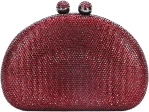UMREN Women Sparkly Rhinestone Evening Bag Crystal Clutch Purses Glitter Shell Shaped Handbag Wedding Prom Shoulder Bag