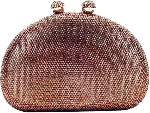 UMREN Women Sparkly Rhinestone Evening Bag Crystal Clutch Purses Glitter Shell Shaped Handbag Wedding Prom Shoulder Bag