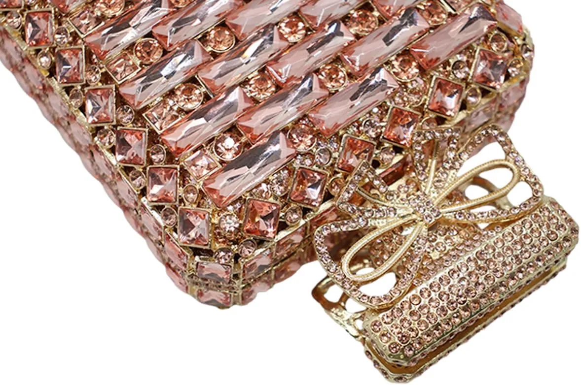 UMREN Women's Perfume Shaped Rhinestone Clutch Purses Sparkly Diamond Box Evening Bag Glitter Party Wedding Handbag