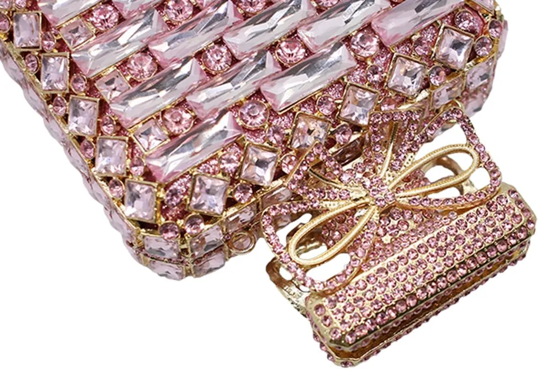 UMREN Women's Perfume Shaped Rhinestone Clutch Purses Sparkly Diamond Box Evening Bag Glitter Party Wedding Handbag