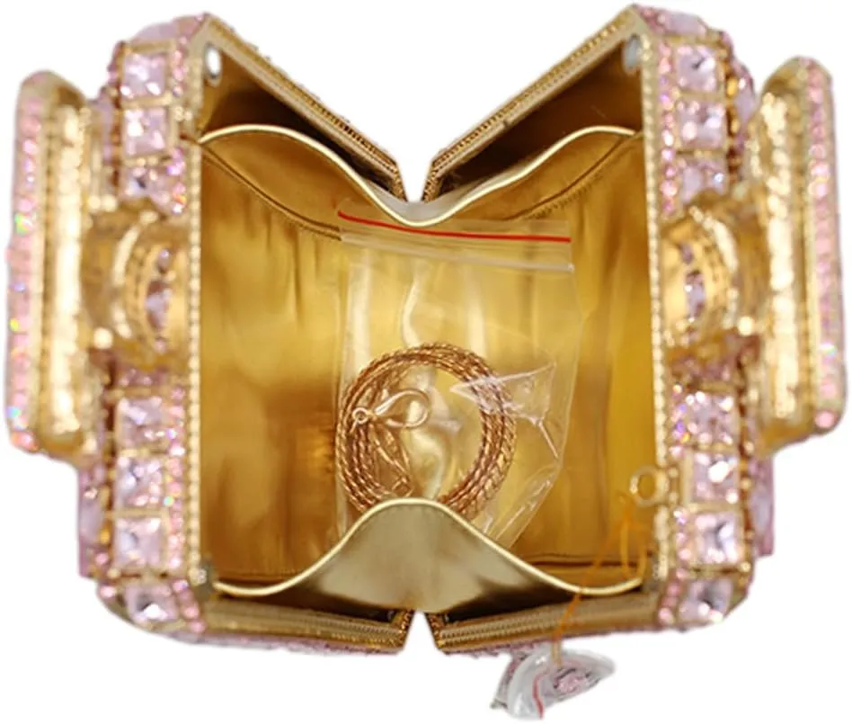 UMREN Women's Perfume Shaped Rhinestone Clutch Purses Sparkly Diamond Box Evening Bag Glitter Party Wedding Handbag