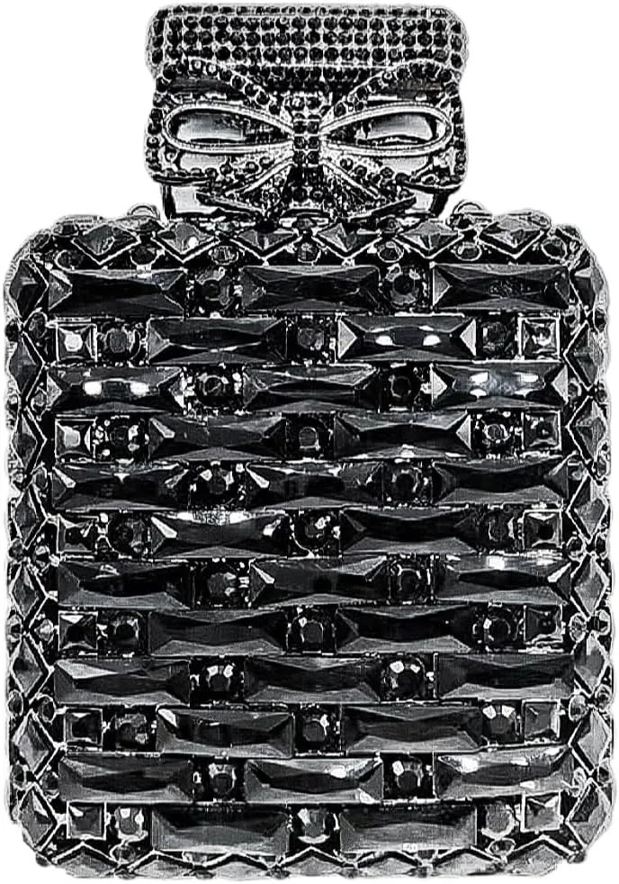 UMREN Women's Perfume Shaped Rhinestone Clutch Purses Sparkly Diamond Box Evening Bag Glitter Party Wedding Handbag