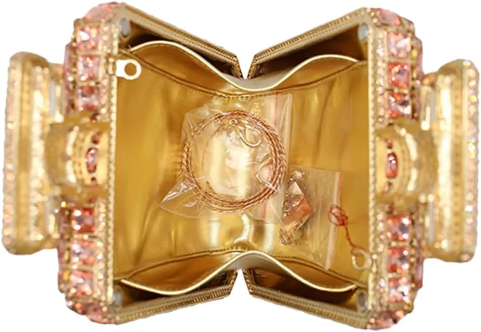 UMREN Women's Perfume Shaped Rhinestone Clutch Purses Sparkly Diamond Box Evening Bag Glitter Party Wedding Handbag