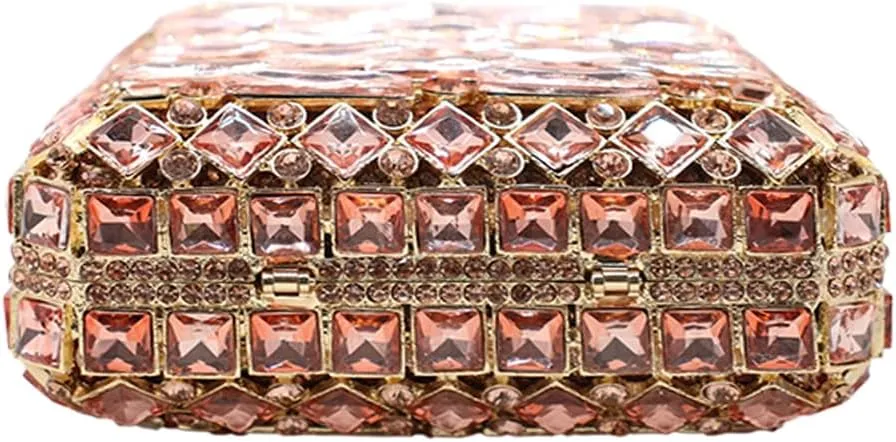UMREN Women's Perfume Shaped Rhinestone Clutch Purses Sparkly Diamond Box Evening Bag Glitter Party Wedding Handbag