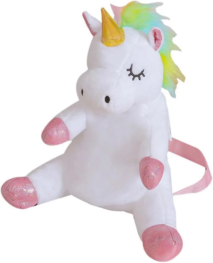 Unicorn Stuffed Animal Bag - Unicorn Purse Plush Shoulder Bag & Backpack
