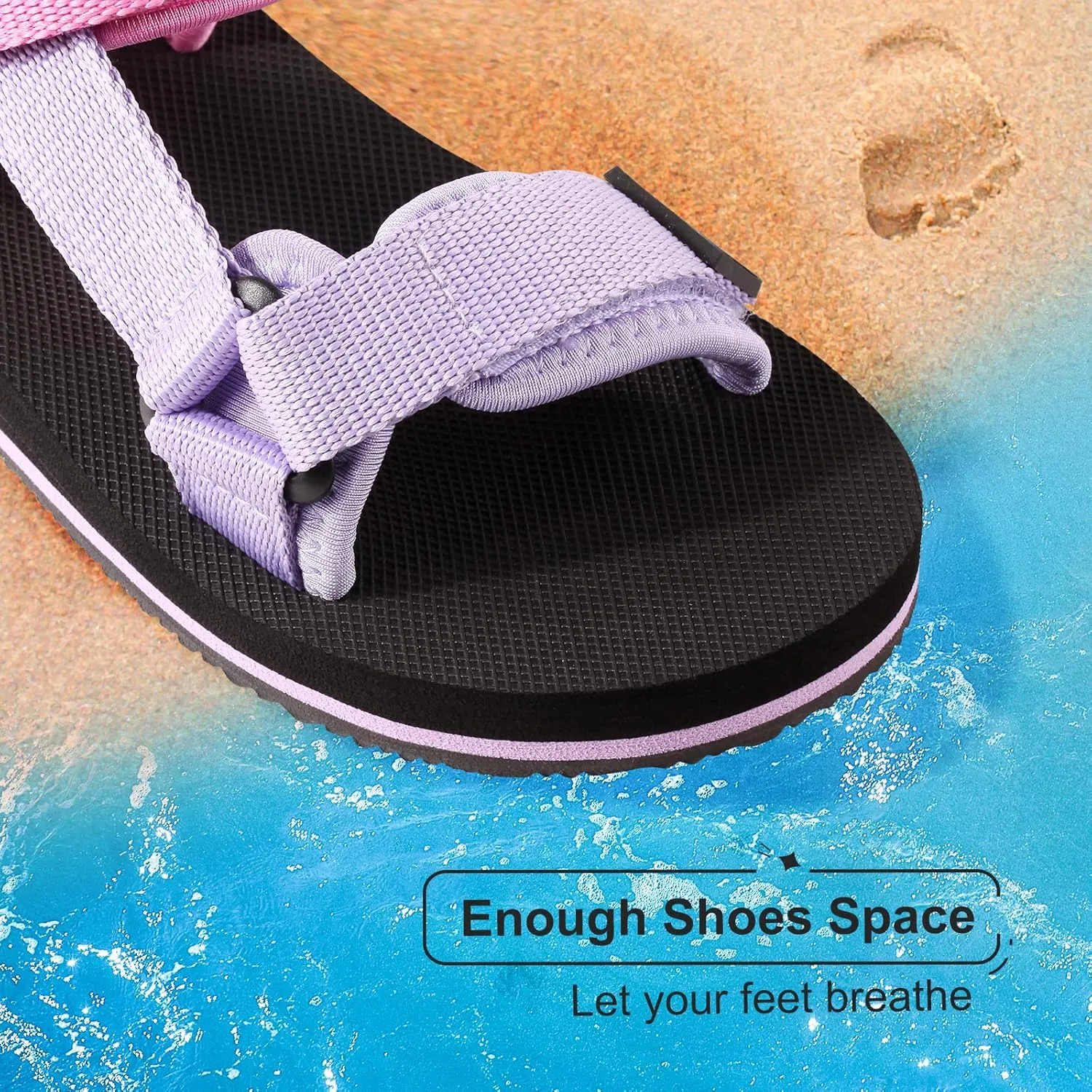 Unisex-Child Big Kids Sandals Adjustable Straps Slip on Athletic Sandals Outdoor Casual Shoes