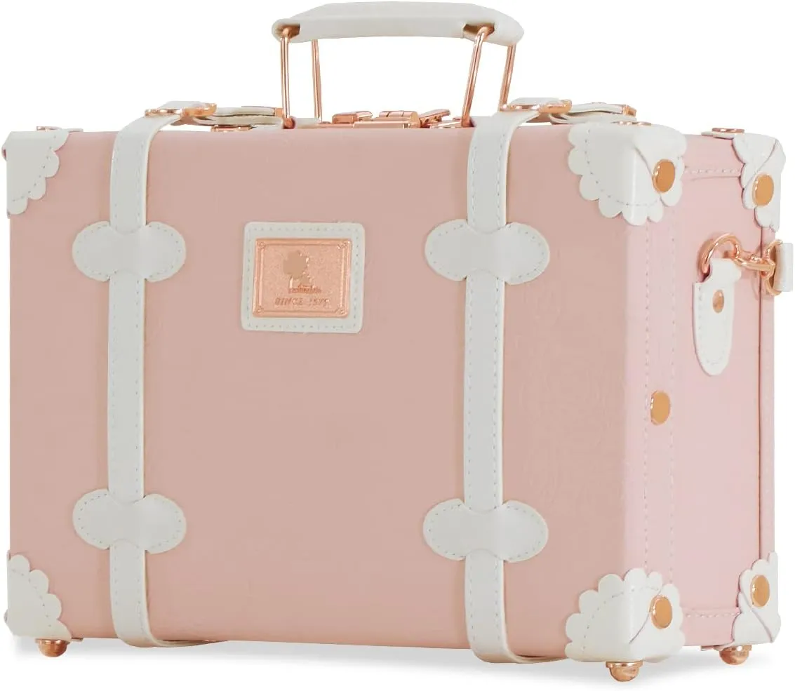 Unitravel 12inch Women Cute Suitcase Small Train Case with Straps