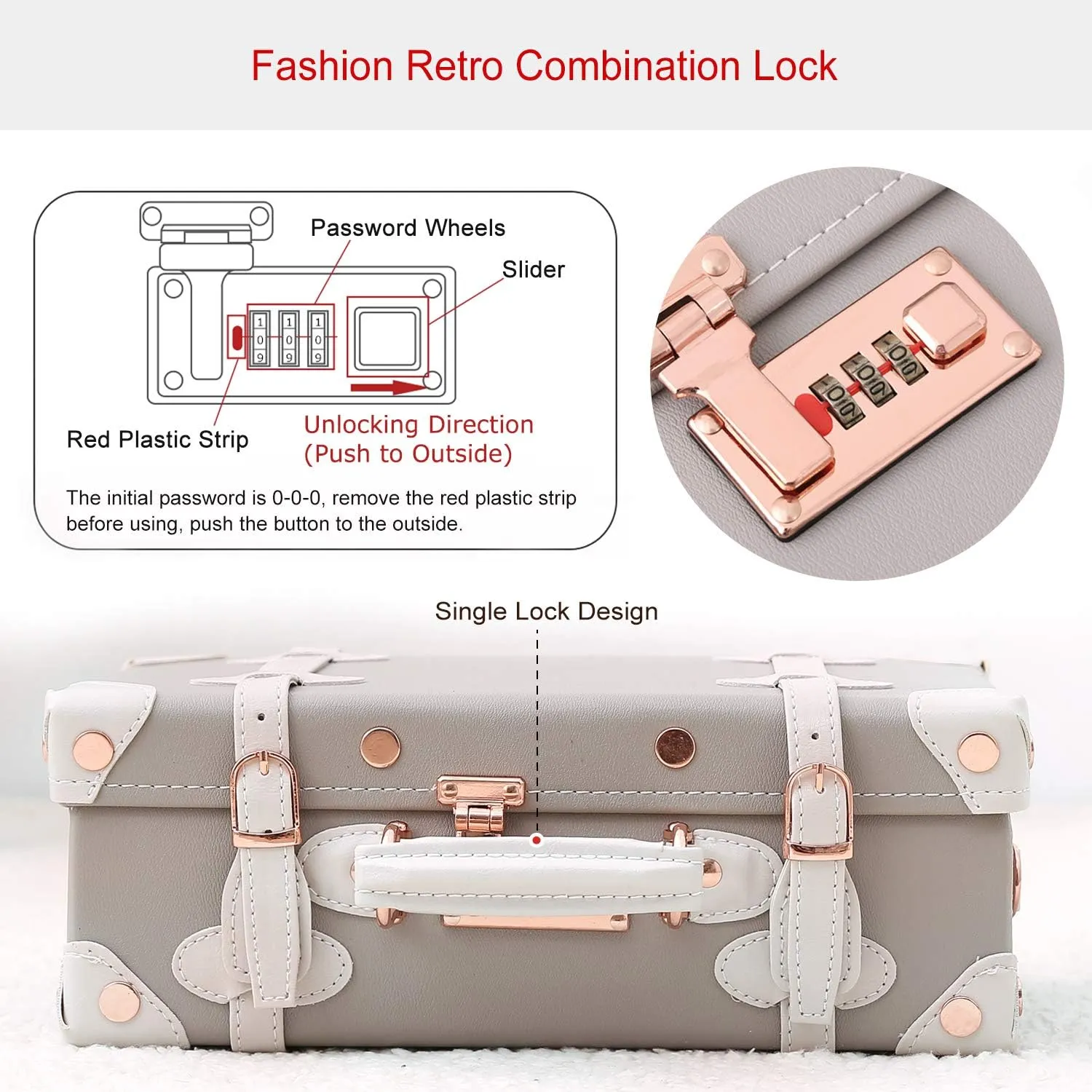 Unitravel 12inch Women Cute Suitcase Small Train Case with Straps