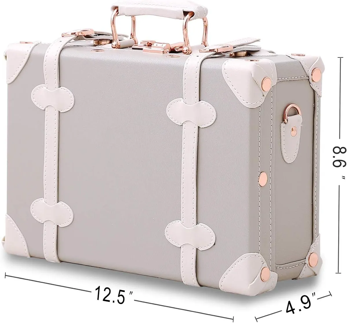 Unitravel 12inch Women Cute Suitcase Small Train Case with Straps