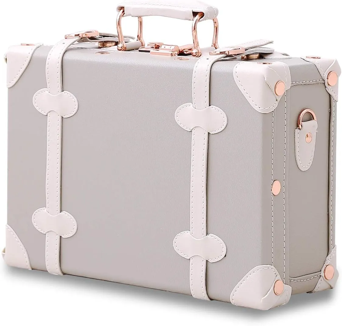 Unitravel 12inch Women Cute Suitcase Small Train Case with Straps