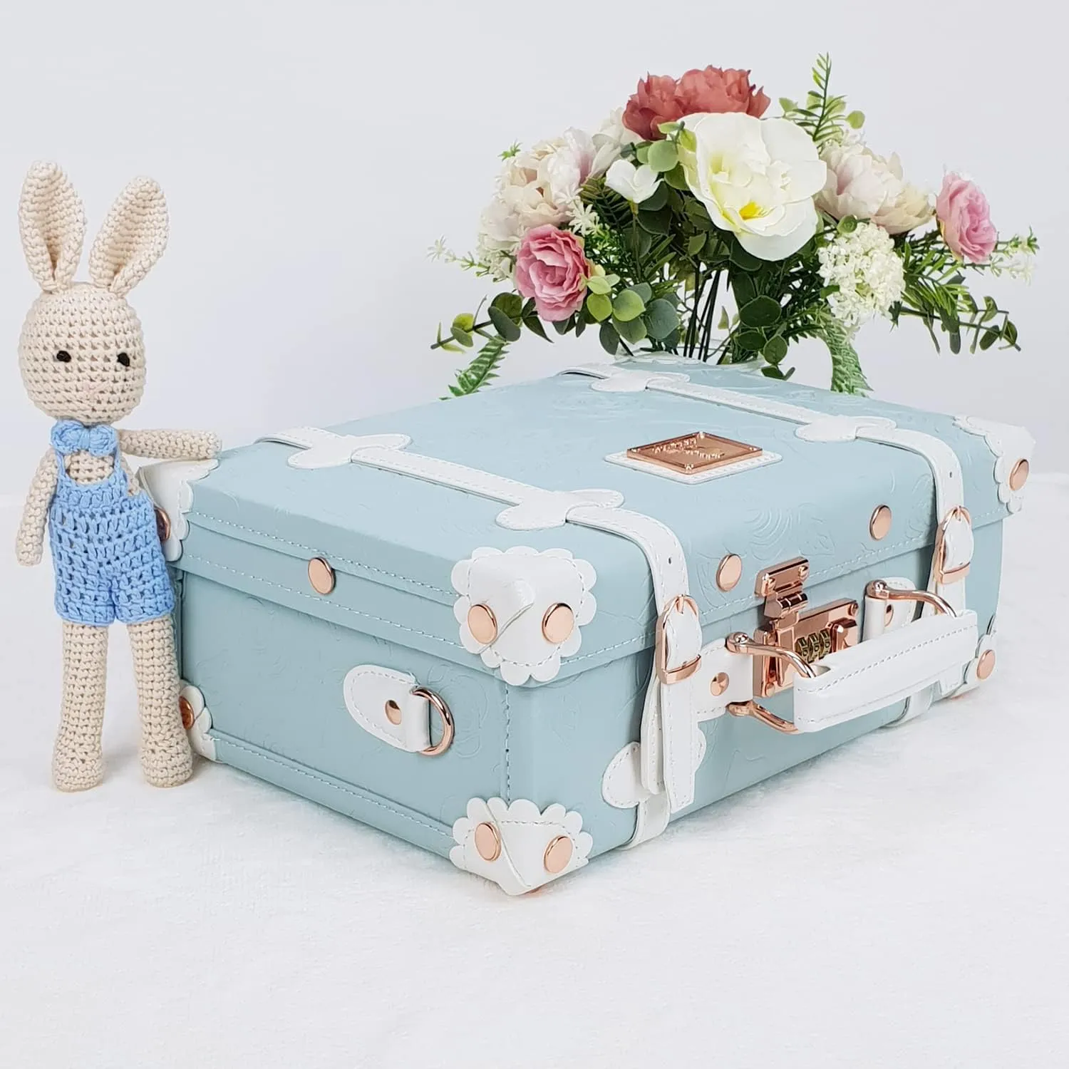 Unitravel 12inch Women Cute Suitcase Small Train Case with Straps