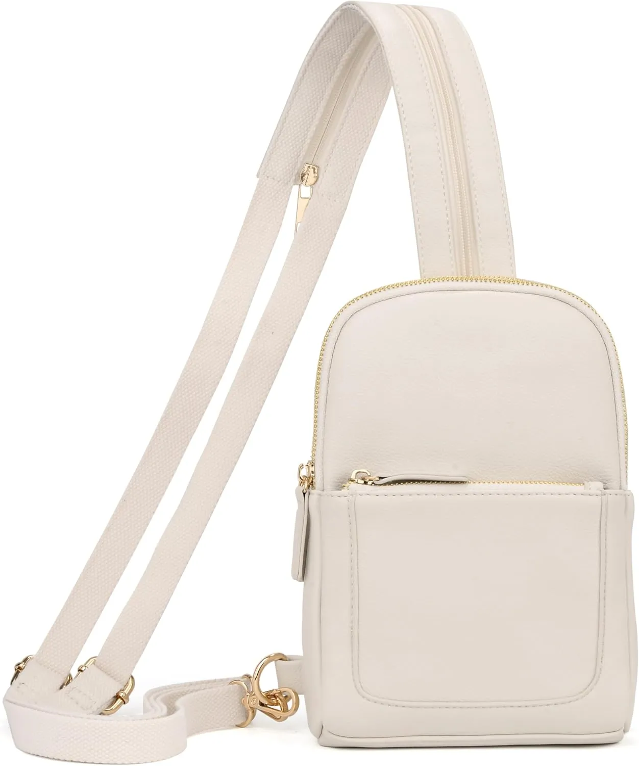 UTO Sling Bag for Women Crossbody Trendy Chest Belt Bag Convertible Backpack Purse with Wide Shoulder Zip Straps