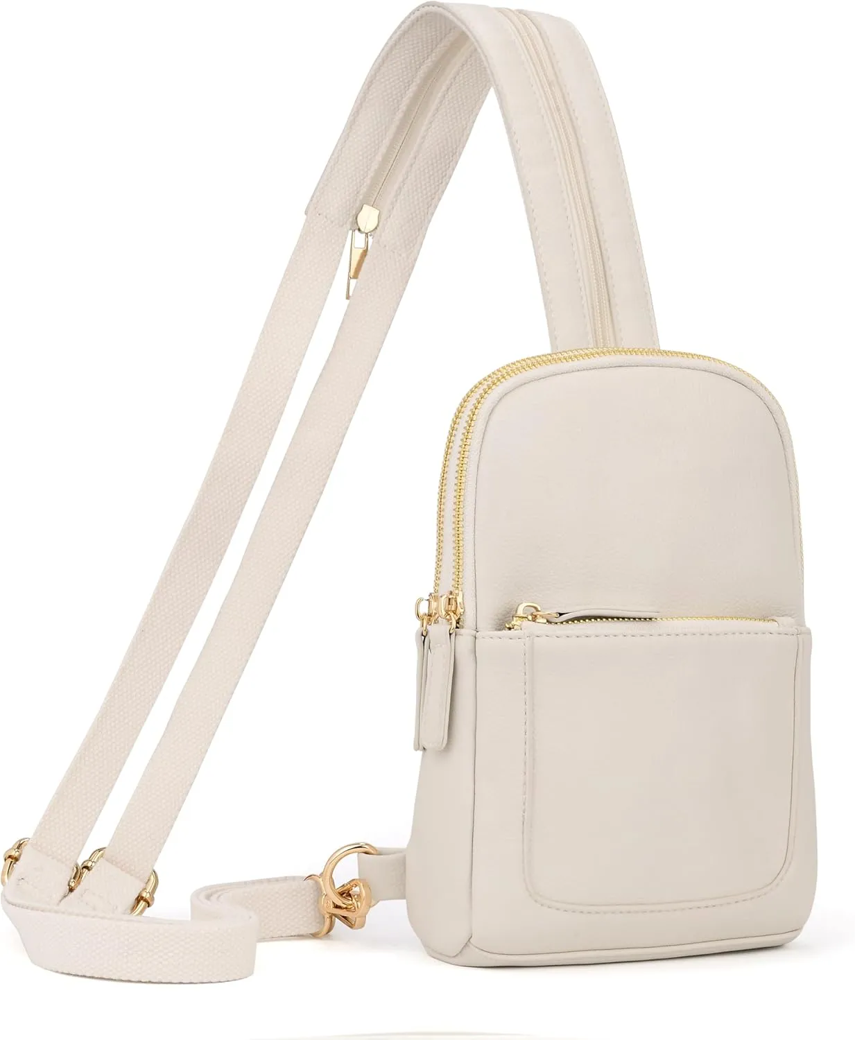 UTO Sling Bag for Women Crossbody Trendy Chest Belt Bag Convertible Backpack Purse with Wide Shoulder Zip Straps