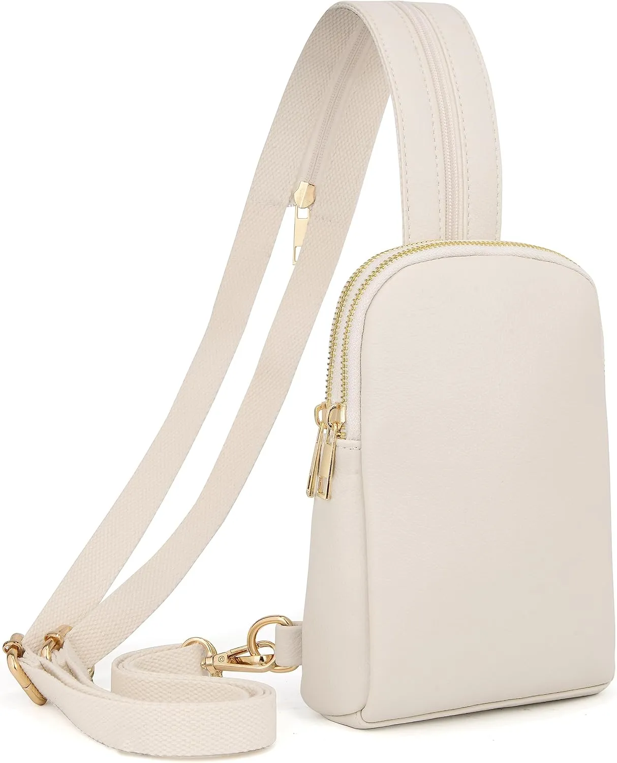 UTO Sling Bag for Women Crossbody Trendy Chest Belt Bag Convertible Backpack Purse with Wide Shoulder Zip Straps
