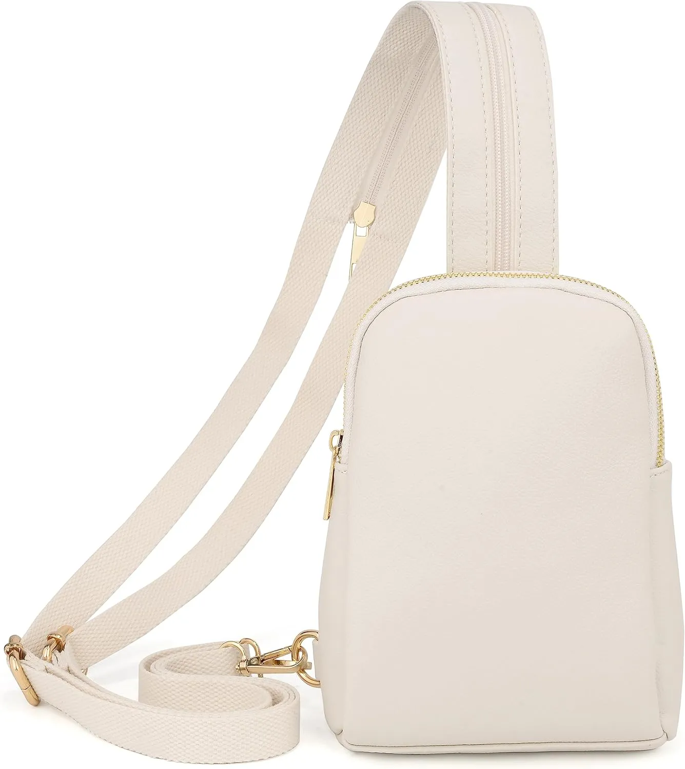 UTO Sling Bag for Women Crossbody Trendy Chest Belt Bag Convertible Backpack Purse with Wide Shoulder Zip Straps