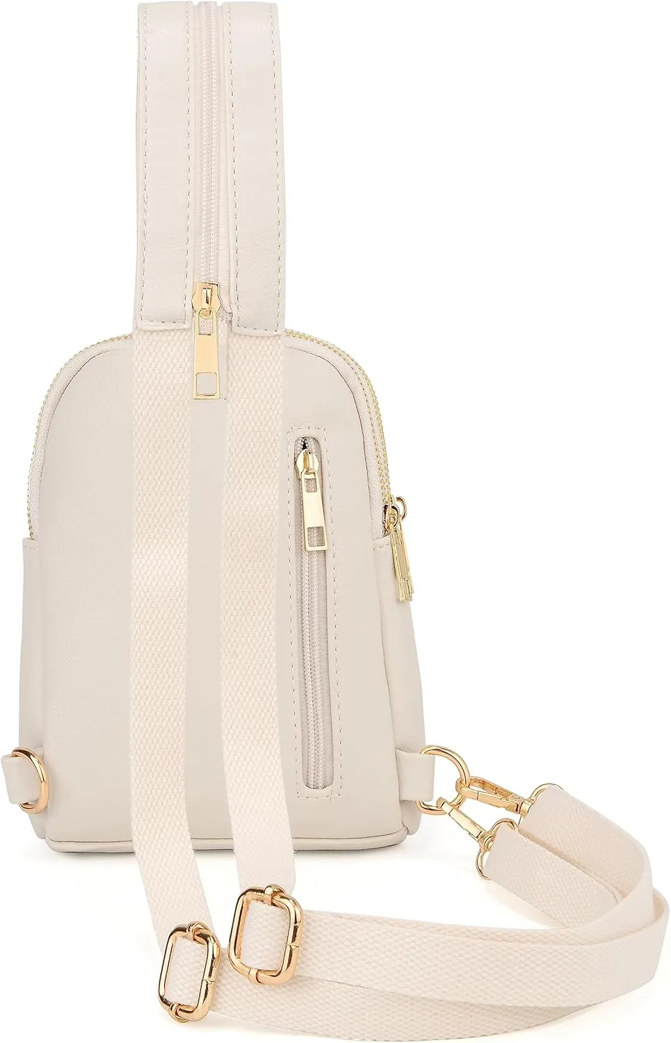 UTO Sling Bag for Women Crossbody Trendy Chest Belt Bag Convertible Backpack Purse with Wide Shoulder Zip Straps