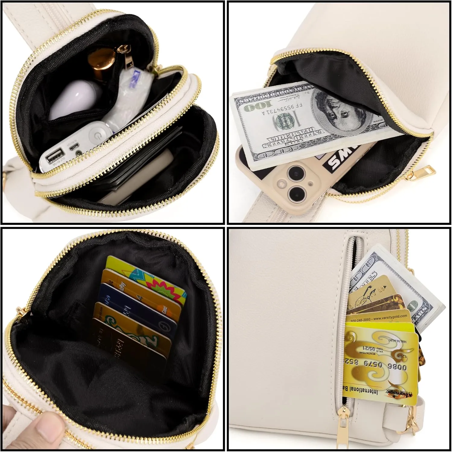 UTO Sling Bag for Women Crossbody Trendy Chest Belt Bag Convertible Backpack Purse with Wide Shoulder Zip Straps