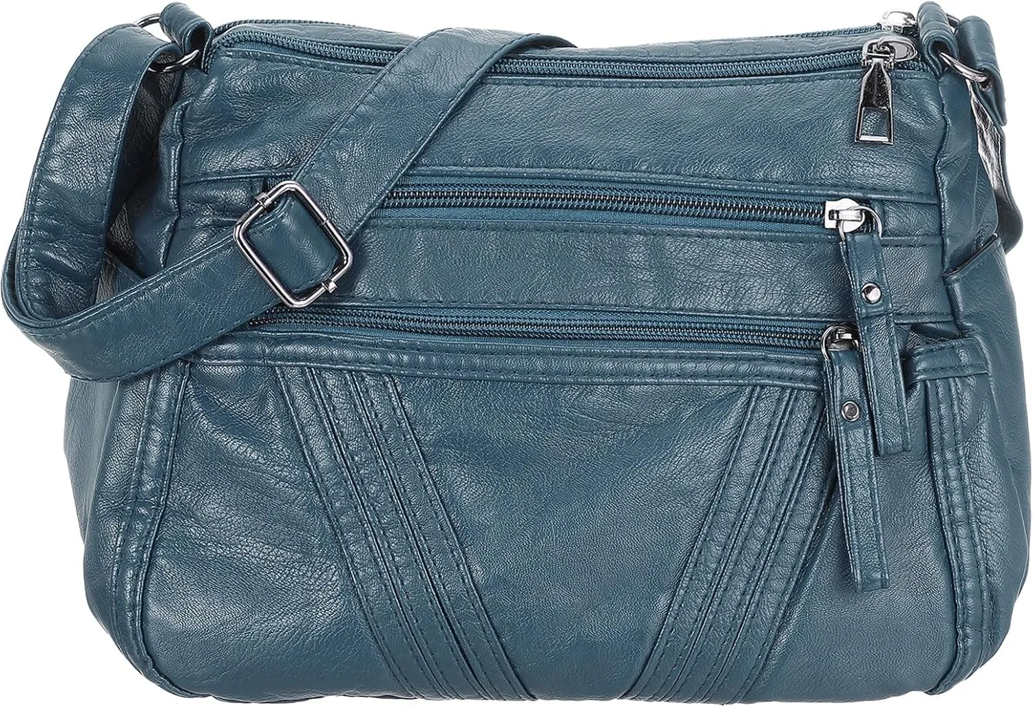 uxcell Crossbody Bag for Women, PU Leather Multi Pocket with Adjustable Straps Women's Shoulder Sling Handbags Soft Purse