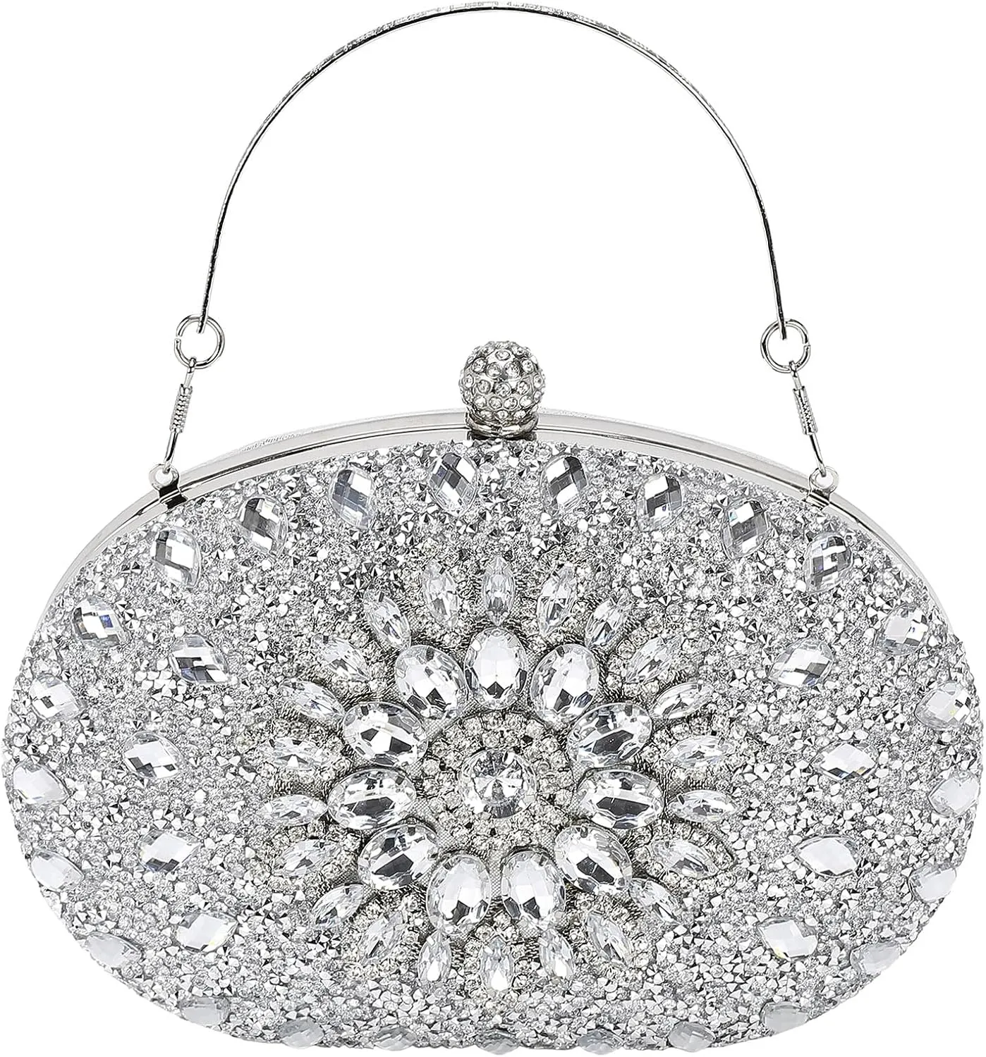 uxcell Evening Bags for Women, Sparkly Crystal Rhinestone Clutch Purse with Chain Strap Shoulder Bag Handbag