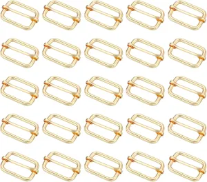 uxcell Metal Slide Buckle, Metal Adjustable Buckles, Flat Slide Strap Release Buckles for Backpack Purse Webbing Strap