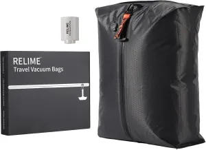 Vacuum Bags for Travel Luggage with Wireless Pump, Revolutionary Reusable Compression Bags for Carry On Suitcases and Backpack, Vacuum Seal Packing cube for Cloth Packing (1PC   PUMP)