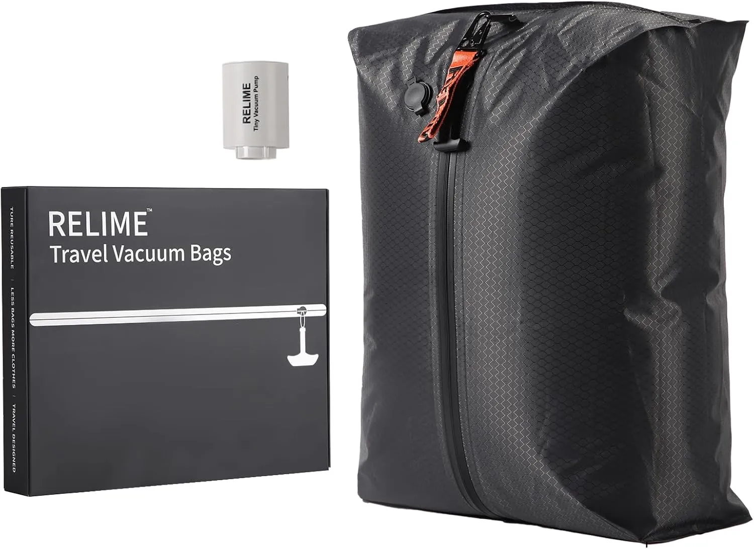 Vacuum Bags for Travel Luggage with Wireless Pump, Revolutionary Reusable Compression Bags for Carry On Suitcases and Backpack, Vacuum Seal Packing cube for Cloth Packing (1PC   PUMP)