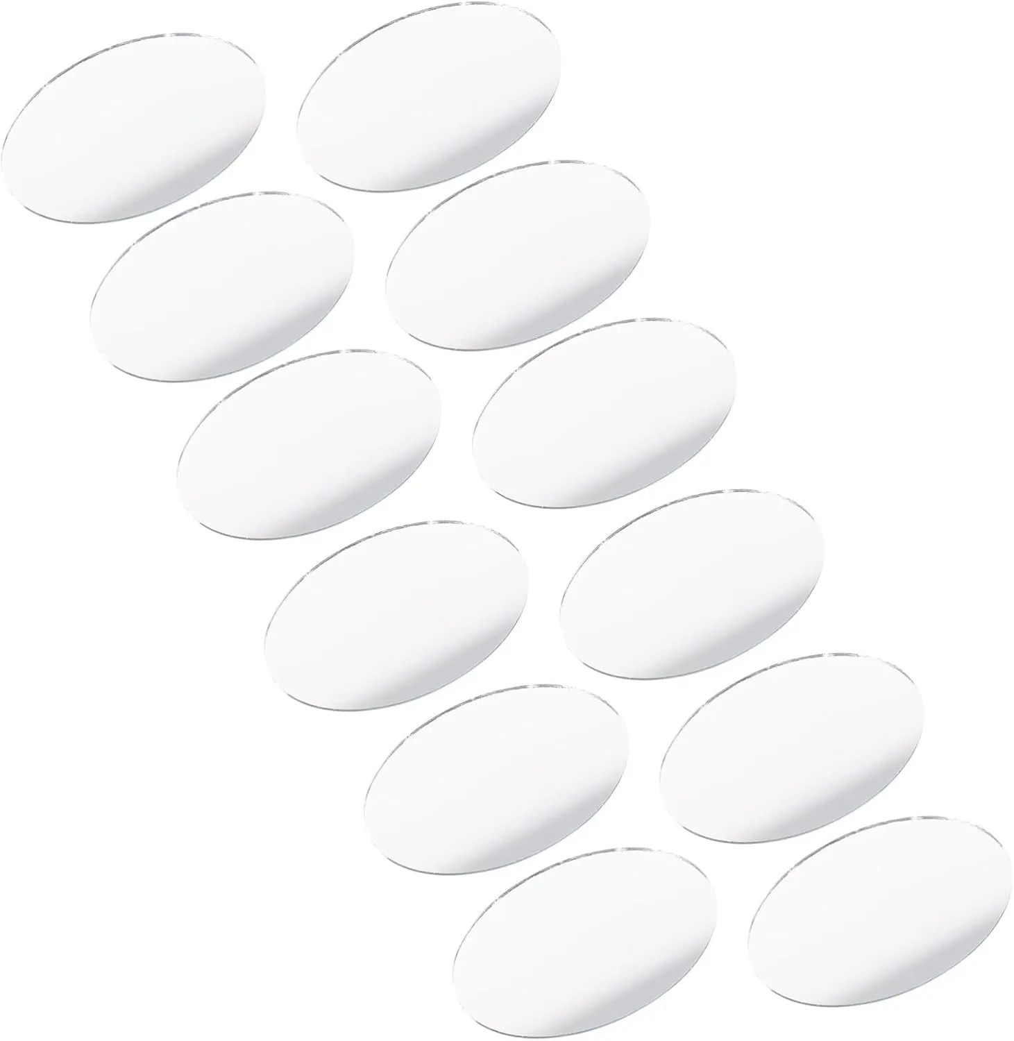 Vaguelly DIY Craft Makeup Mirror Small Oval Shape Mirror Lens 20pcs Alloy for DIY Decorations