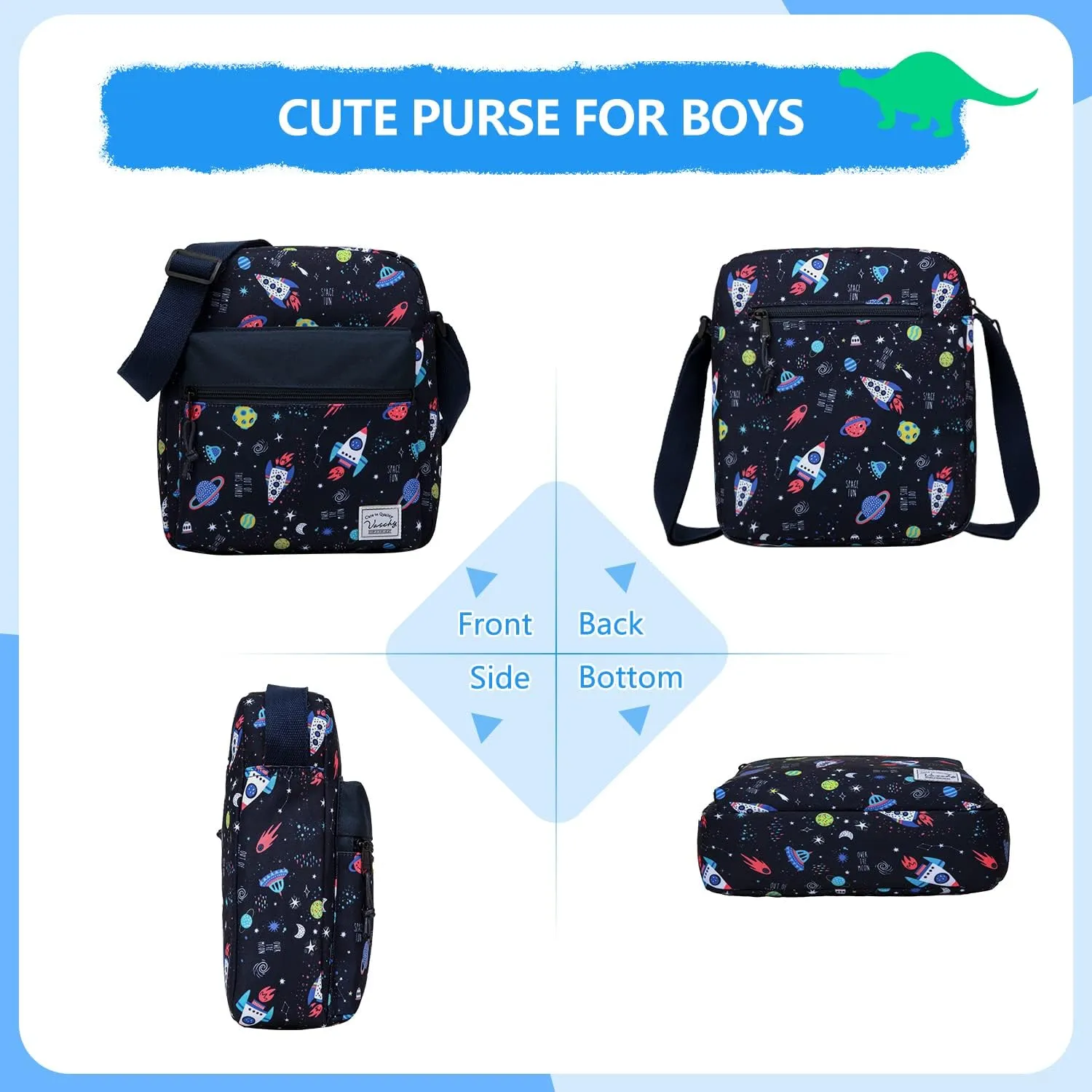 VASCHY Crossbody Bag Purse for Girls, Lightweight Small Messenger Shoulder Bag Gift for Preteen/Teen Little Kids
