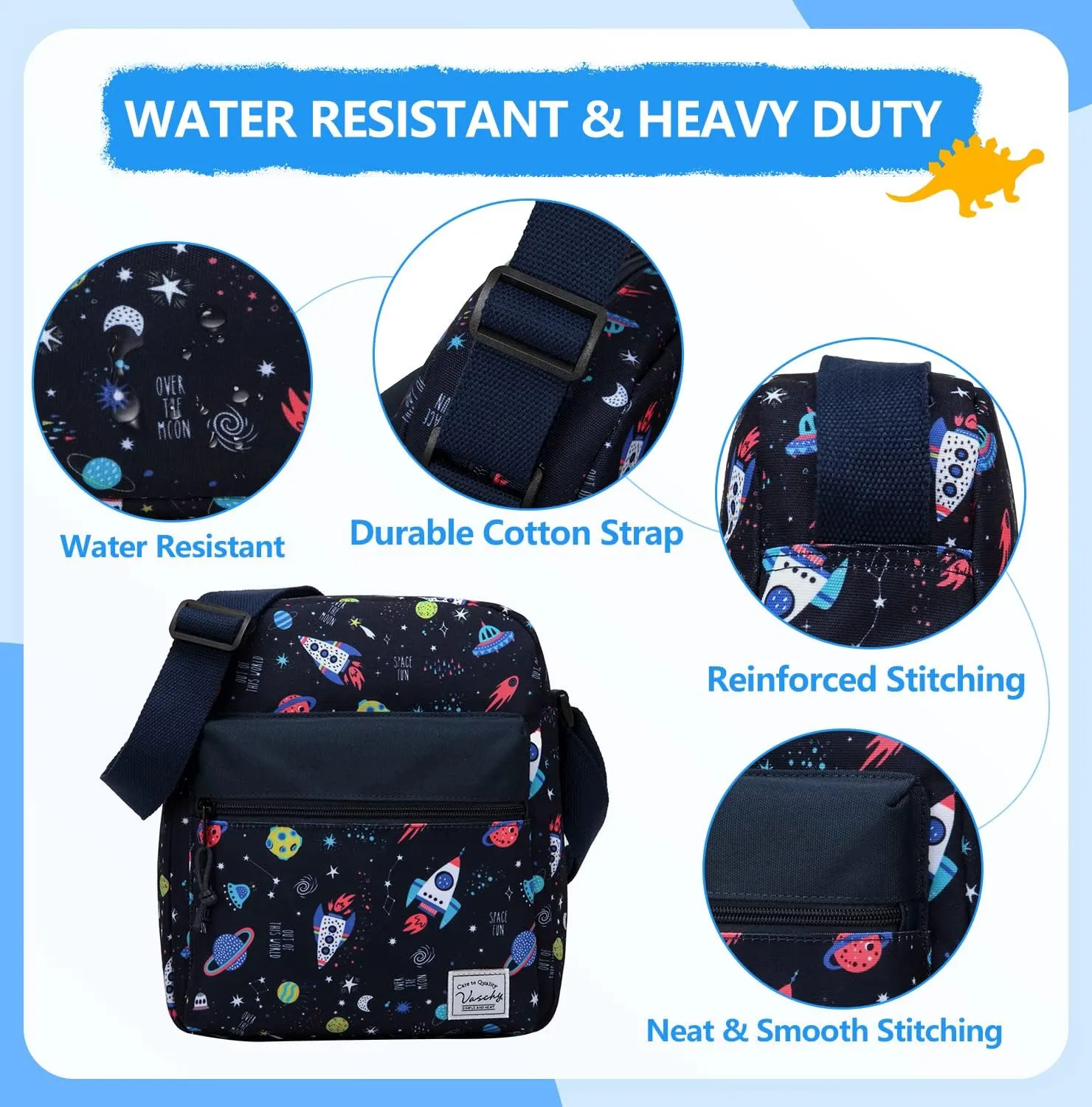 VASCHY Crossbody Bag Purse for Girls, Lightweight Small Messenger Shoulder Bag Gift for Preteen/Teen Little Kids
