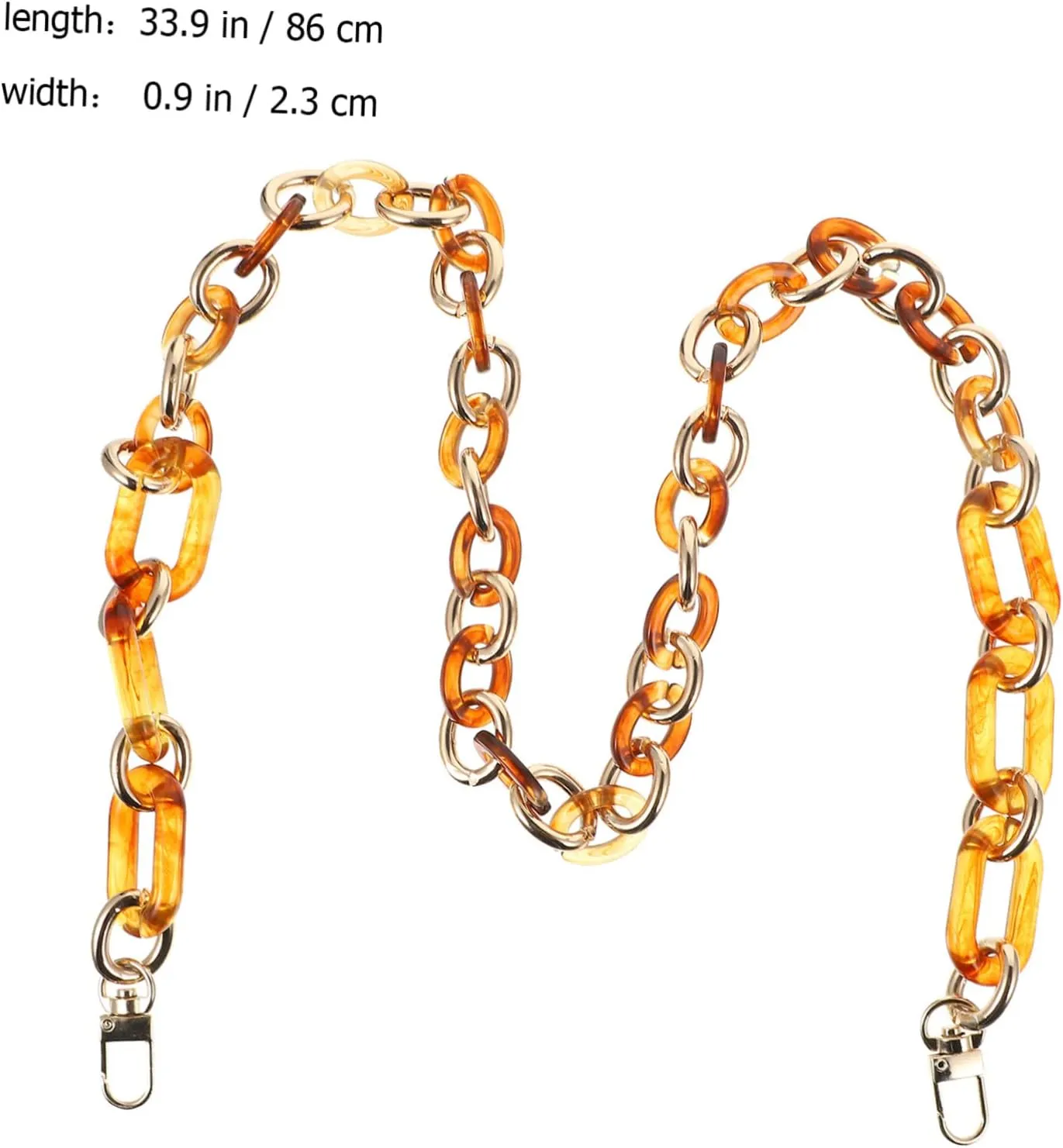 Veemoon Stylish Amber Resin Bag Chain for Bag Purse Decor Long-Lasting Handbag Replacement