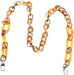 Veemoon Stylish Amber Resin Bag Chain for Bag Purse Decor Long-Lasting Handbag Replacement