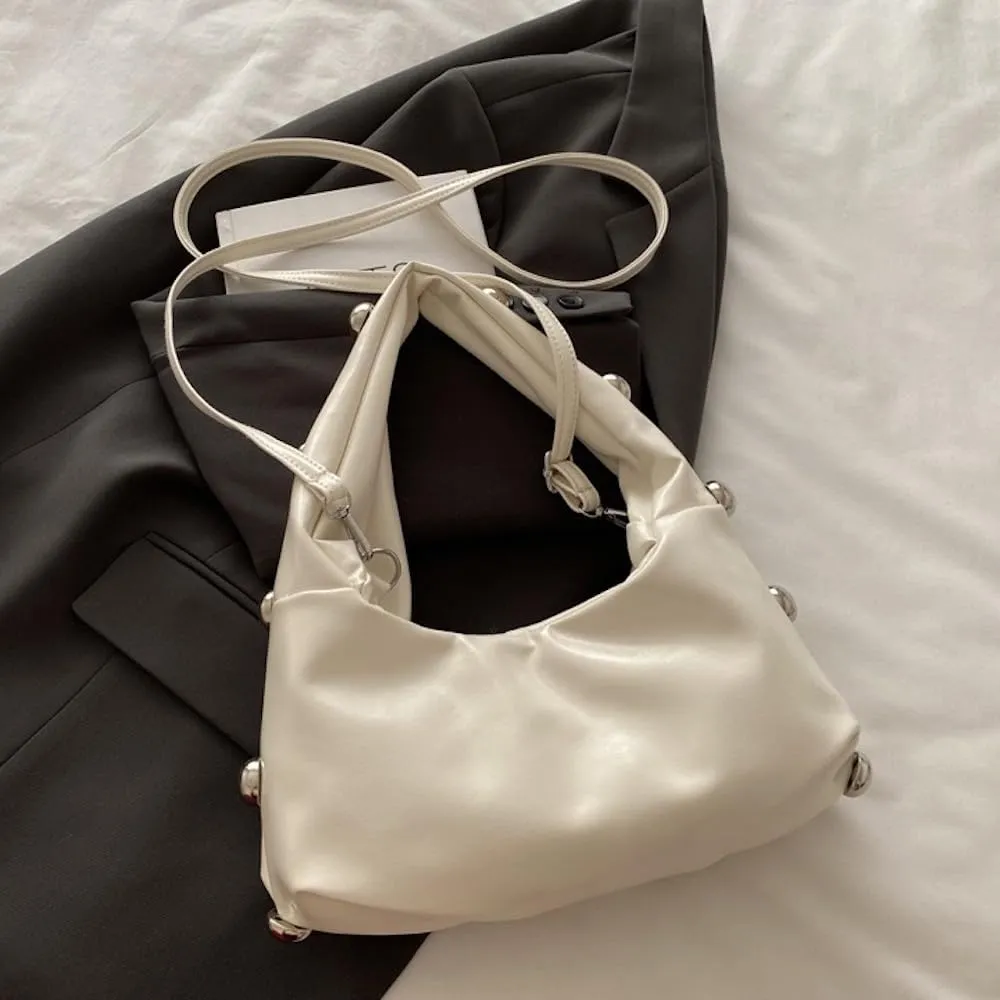 Vegan Leather Studded Purse Big Stud Shoulder Bag Handbag Punk Y2k Accessories Going Out Purse Chic Purse