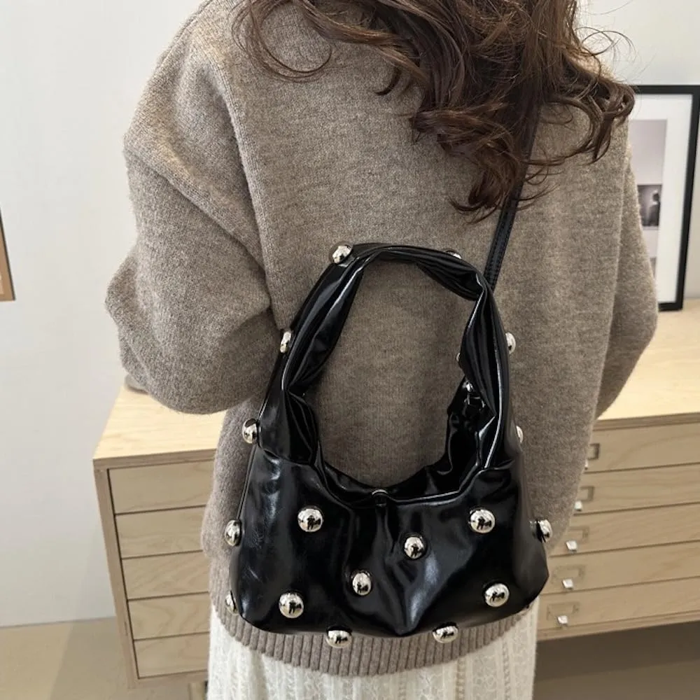 Vegan Leather Studded Purse Big Stud Shoulder Bag Handbag Punk Y2k Accessories Going Out Purse Chic Purse