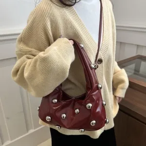Vegan Leather Studded Purse Big Stud Shoulder Bag Handbag Punk Y2k Accessories Going Out Purse Chic Purse