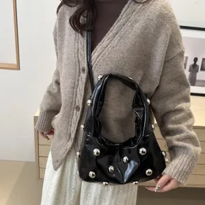Vegan Leather Studded Purse Big Stud Shoulder Bag Handbag Punk Y2k Accessories Going Out Purse Chic Purse