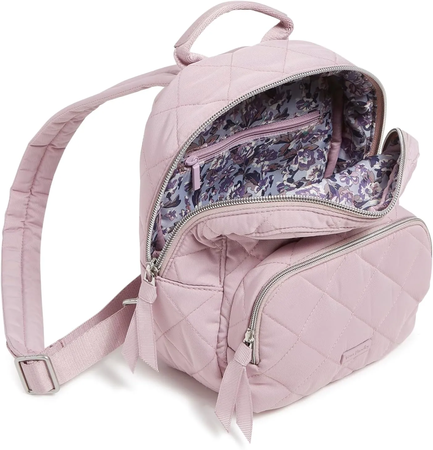 Vera Bradley Performance Twill Mini Backpack, Hydrangea Pink