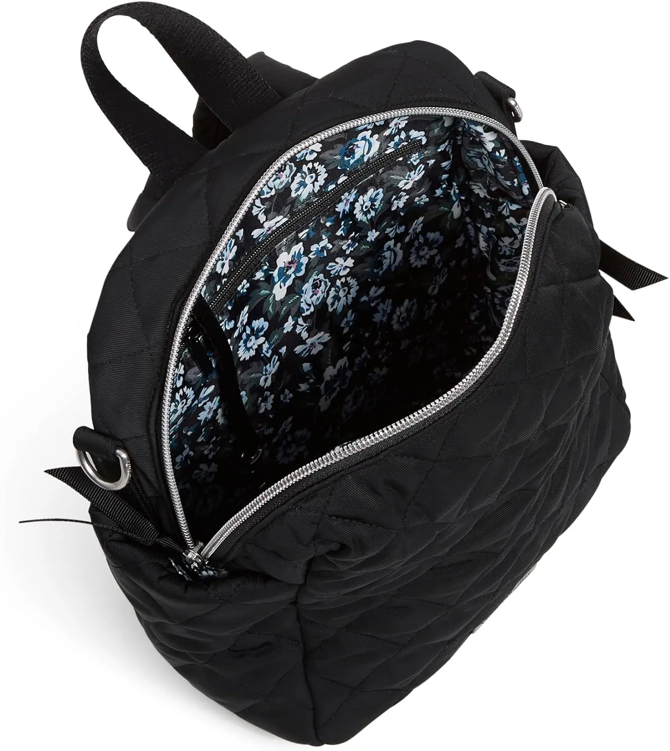 Vera Bradley Women's Performance Twill Convertible Small Backpack, Black, One Size