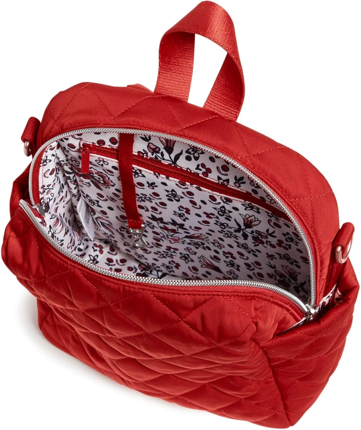 Vera Bradley Women's Performance Twill Convertible Small Backpack, Cardinal Red, One Size