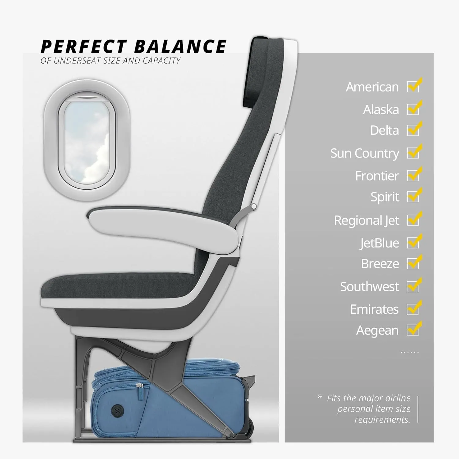 Verage Under Seat Luggage with Wheels, Softside Expanable Small Suitcase Carry On Luggage Bags for Airlines Airplanes Short Trip Men Women (Coast Blue, 16-Inch Rolling Underseat)