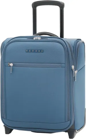 Verage Under Seat Luggage with Wheels, Softside Expanable Small Suitcase Carry On Luggage Bags for Airlines Airplanes Short Trip Men Women (Coast Blue, 16-Inch Rolling Underseat)